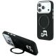 Etui Karl Lagerfeld with Ring Stand 360 Karl & Choupette Heads Pin MagSafe na iPhone 18 Pro / 17 Pro - czarne