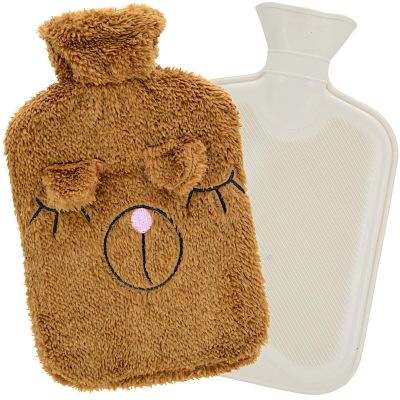 2. TERMOFOR GUMOWY 1,75L W POKROWCU ZWIERZĄTKO - BRĄZOWY