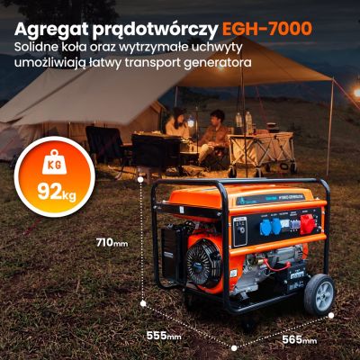 16. Extralink Agregat prądotwórczy EGH-7000 hybrydowy, 7kW