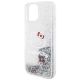 6. Etui Hello Kitty Liquid Glitter Charms Kitty Head na iPhone 15 - srebrne