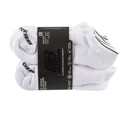 Skechers 6pk Unisex 1/2 Terry Crew Socks S118210-WHT Białe 41-46