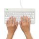 5. R-Go Tools Ergonomiczna R-Go Compact Break klawiatura, z oprogramowaniem do robienia przerw, QWERTZ (DE), przewodowa, biała