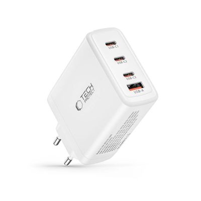 6. Ładowarka Tech-Protect NC100W-GAN sieciowa GaN 3x USB-C PD 100W / USB-A QC 3.0 - biała