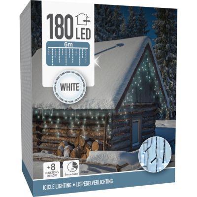 3. LAMPKI CHOINKOWE KURTYNA ŚWIETLNA ZEW 180 LED STEROWNIK TIMER ZIMNY BIAŁY KABEL ZIELONY