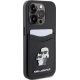 4. Etui Karl Lagerfeld Saffiano Cardslot Karl&Choupette Metal Pin do iPhone 15 Pro - czarne