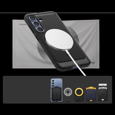 4. Etui Spigen Rugged Armor Mag MagSafe na Samsung Galaxy S25 - czarny-mat