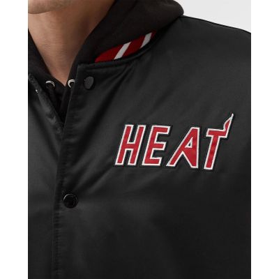4. Kurtka Mitchell & Ness NBA Heavyweight Satin Jacket Miami Heat M OJBF3413-MHEYYPPPBLCK