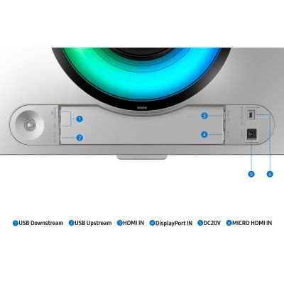 16. Samsung G93SC monitor komputerowy 124,5 cm (49") 5120 x 1440 px Dual QHD OLED Srebrny