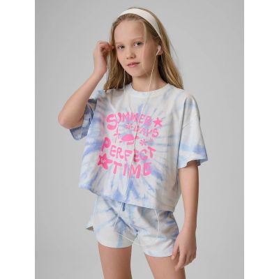 T-shirt bawełniany dziewczęcy 4F 4FJRSS26TTSHF3909-33A