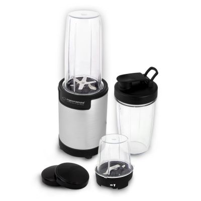 10. Blender sportowy do mielenia Esperanza NUTRI BOMB EKM030 (900W; kolor czarno-srebrny)