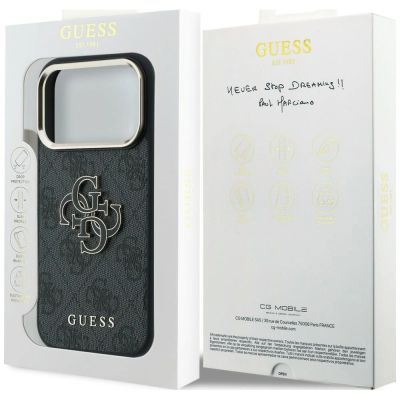 8. Etui Guess 4G & Big Resin Logo na iPhone 17 Pro / 18 Pro - czarne