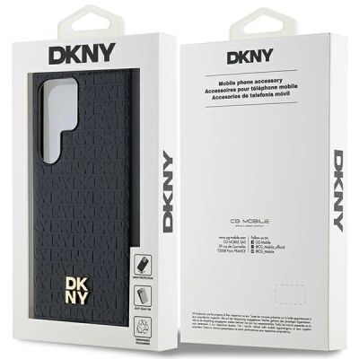 8. Etui DKNY Leather Pattern Metal Logo MagSafe na Samsung Galaxy S24 Ultra - czarne