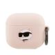 Etui Karl Lagerfeld Silicone Choupette Head 3D na AirPods 3 - różowe