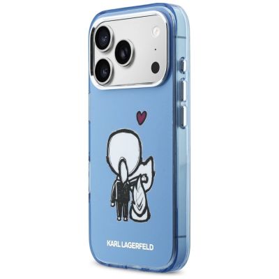 2. Etui Karl Lagerfeld Karl & Choupette Back MagSafe na iPhone 17 Pro Max - niebieskie