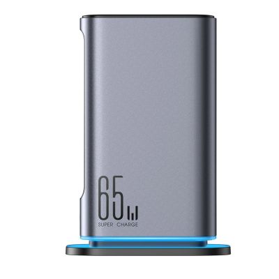 3. Ładowarka Joyroom JR-TCM02 GaN 65W stacja ładująca 4xUSB-C 2xUSB-A wtyczka UK - szara