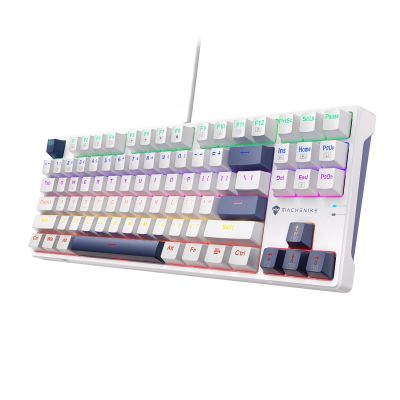 4. Klawiatura gamingowa Machenike K500B-B87 przewodowa mechaniczna podświetlana Red Switch - biała