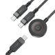 3. Kabel 3w1 Acefast C6-11 USB-C - 2x USB-C / Qi 480Mb/s 100W 1.2m - czarny