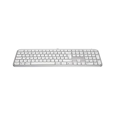 4. Klawiatura Logitech MX Keys S 920-011566 RF Wireless + Bluetooth QWERTZ Niemiecki Aluminium, Biała