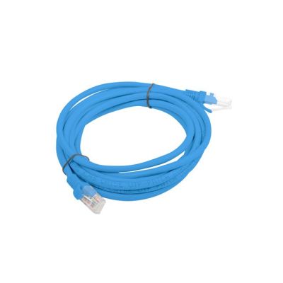 2. PATCHCORD KAT.5E UTP 3M NIEBIESKI FLUKE PASSED LANBERG 10-PACK