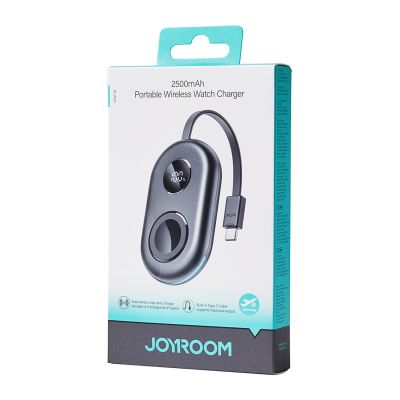 2. Powerbank z ładowaniem bezprzewodowym Joyroom JR-W09 3W z kablem USB-C do Apple Watch  - czarny
