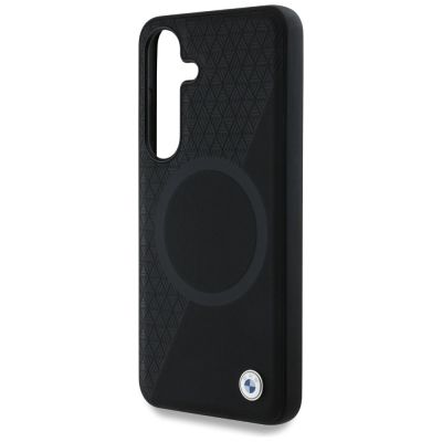 6. Etui BMW Leather Half Textured MagSafe na Samsung Galaxy S25 - czarne