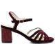 3. Sandały damskie na słupku bordowe D&A  by S.Barski SR61-0102