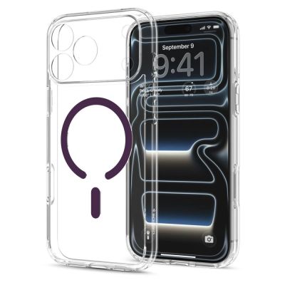 3. Etui Spigen Ultra Hybrid Mag MagSafe na iPhone 18 Pro / 17 Pro - przezroczysto-burgundowe