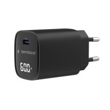 GEMBIRD 1-PORTOWA SZYBKA ŁADOWARKA SIECIOWA (PD) USB TYP - C, 60W, LCD, CZARNA