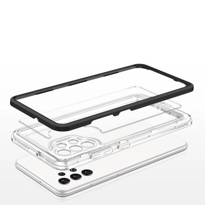 5. Clear 3in1 etui do Samsung Galaxy A32 5G żelowy pokrowiec z ramką czarny