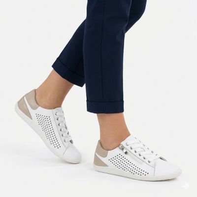 5. Skórzane półbuty damskie barefoot ażurowe białe Gino Fabiani OL38-6