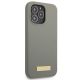 4. Etui Guess Silicone Logo Plate MagSafe na iPhone 13 Pro / iPhone 13 - szare