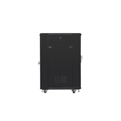 5. Szafa rack Lanberg FF01-6822-12B (22U; 19''; 1160 mm / 600mm / 800 mm; stojąca; Szklane; 800 kg; kolor czarny)