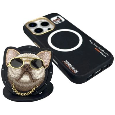 3. Etui Nimmy Glasses Cool Dog MagSafe do iPhone 16 Pro - czarny