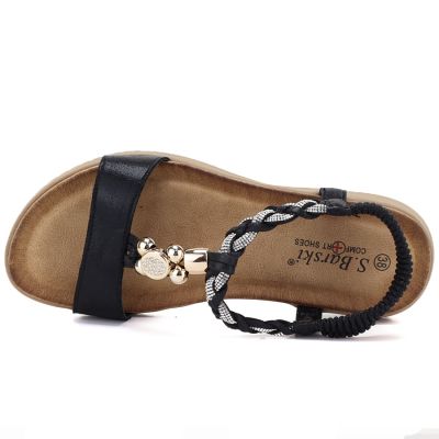 3. Sandały damskie na gumki czarne S.Barski KV61-6051