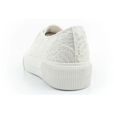 5. Lee buty damskie sportowe Isla trampki białe platforma koronkowe