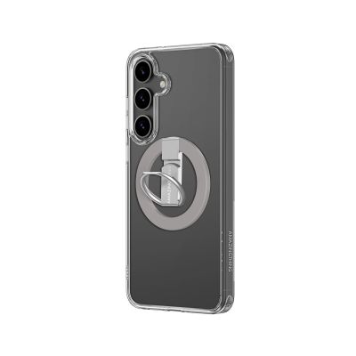 4. Etui silikonowe AMAZINGTHING Minimal Mag Case z pierścieniem magnetycznym i ringiem magnetycznym do Samsung Galaxy S25+ - przezroczyste