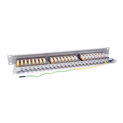5. Wyposażenie 19" Patch Panel 24xRJ45 Cat6 FTP 1U 250MHz RAL7035
