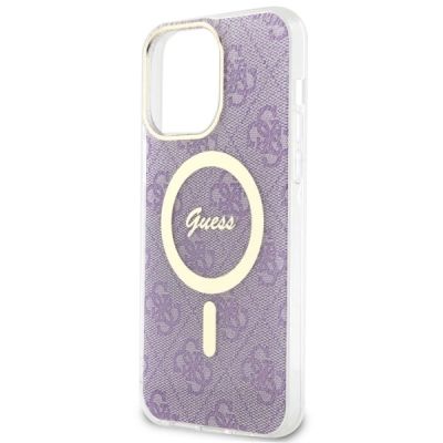 6. Etui Guess 4G MagSafe na iPhone 14 Pro Max - purpurowe