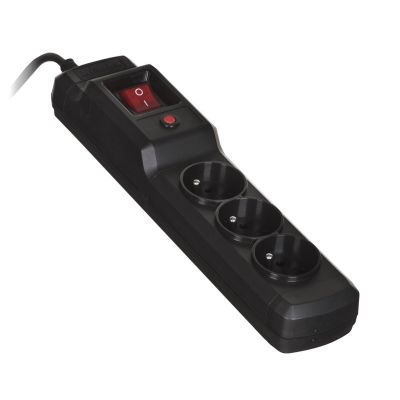 Listwa przeciwprzepięciowa Activejet COMBO 3gn/5m/cz (10A; 2300W) 5m; kolor czarny