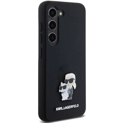 4. Etui Karl Lagerfeld Silicone Karl&Choupette Metal Pin na Samsung Galaxy S24 - czarne
