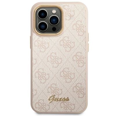 3. Etui Guess 4G Vintage Gold Logo na iPhone 14 Pro Max - różowe