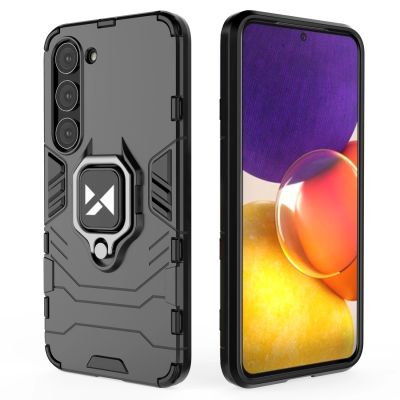 9. Wozinsky Ring Armor etui Samsung Galaxy S23 pancerny pokrowiec uchwyt magnetyczny ring czarne