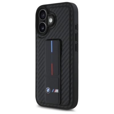 2. Etui BMW M Grip Stand Smooth and Carbon na iPhone 16 - czarne