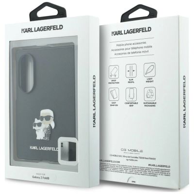 7. Etui Karl Lagerfeld Saffiano Karl&Choupette Pin na Samsung Galaxy Z Fold 8 - czarne