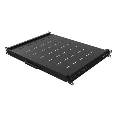 4. LANBERG WYSUWANA PÓŁKA DO SZAF RACK 19" 350MM CZARNA (1U/445X350MM UDŹWIG DO 35KG, MONTAŻ 4PUNKTOWY)