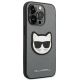 4. Etui Karl Lagerfeld Saffiano Choupette Head Patch na iPhone 14 Pro Max - srebrne