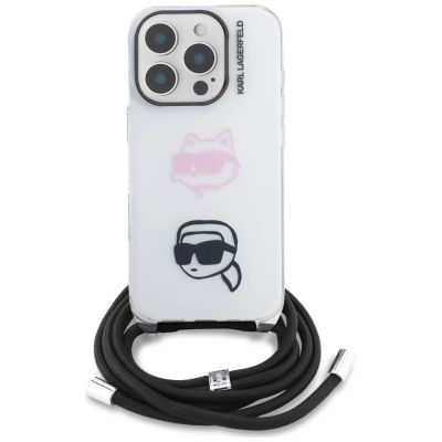 2. Etui Karl Lagerfeld IML Crossbody Karl&Choupette Head na iPhone 16 Pro - białe