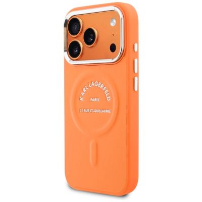 2. Etui Karl Lagerfeld Karl RSG Logo MagSafe na iPhone 17 Pro - pomarańczowe
