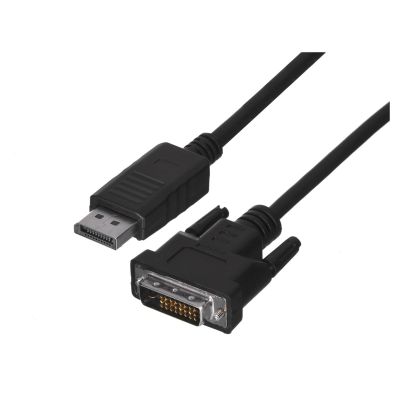 Kabel Lanberg CA-DPDV-10CU-0010-BK (DisplayPort M - DVI-D M; 1m; kolor czarny)