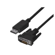 Kabel Lanberg CA-DPDV-10CU-0010-BK (DisplayPort M - DVI-D M; 1m; kolor czarny)